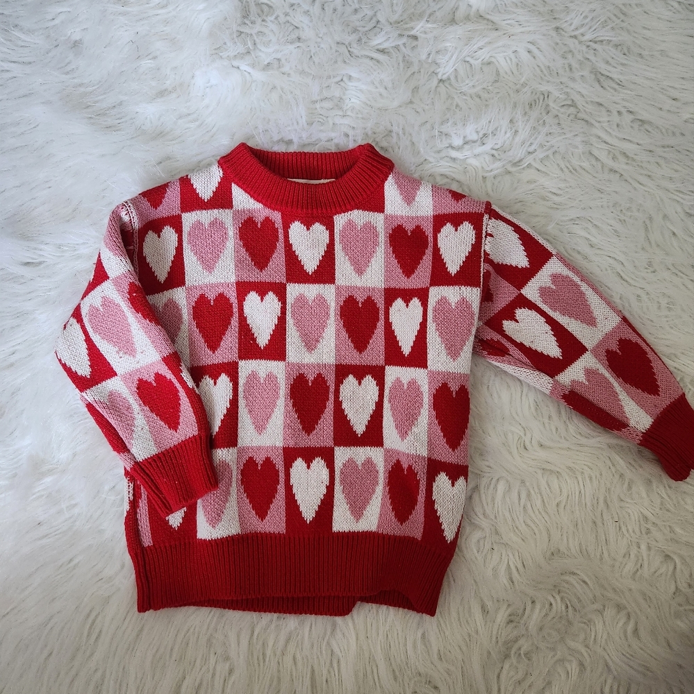 June and Grey Heart Sweater 2/3